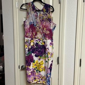 Bright floral dress. Established 1962, size 14